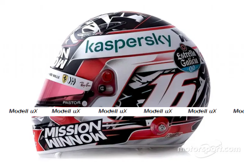 Mini Helmet Charles Leclerc Scuderia Ferrari Formel 1 2021, Bell 1:2