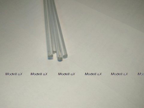 Стержень цельнолитой круглый пластиковый 3х330мм цвет прозрачный