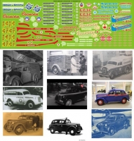 Декаль Москвич 400 + надписи на фургоны Вариант №2