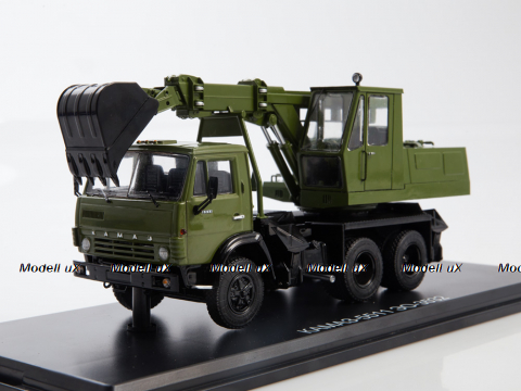 Авто-экскаватор ЭО-3532 КАМАЗ-5511, 1977,  хаки, SSM1456, SSM 1:43