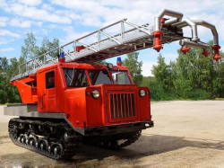 АПП-20 пожарный пеноподъемник на базе гусеничного артиллерийского тягача АТ-С модели 712, 1952 , Nik Models 1:43