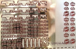 Фототравление Набор шильдиков для автобусов никелирование, EM-174, 1:43