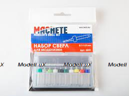 Набор сверл для моделизма 0.1-1.0 мм., MACHETE