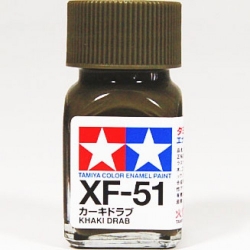 Краска матовая эмалевая (Khaki Drab flat), Tamiya XF-51