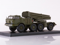 Зил 135LM 8×8 “Ураган”, MLRS BM 27, хаки, SSM5004, SSM 1:43