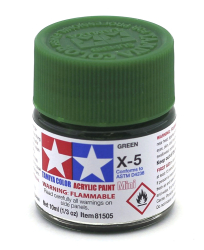 Акриловая краска  Green (зеленый ), X-5, 81505 Tamiya