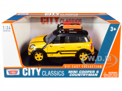 Mini Cooper S All4 Countryman metallic-yellow/black with roof rack, 79752, MotorMax 1:24