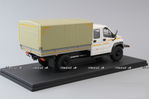 Газон NEXT C42А31 бортовой с тентом белый/бежевый, НАП Н235 1:43