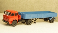 МАЗ 504 с п/прицепом Одаз 9380 1981г красный/синий, НАП 1:43