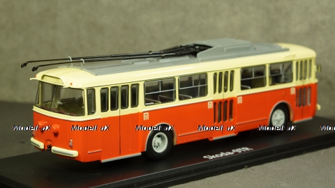 Троллейбус Skoda-9TR, 1961, красно-бежевый, SSM4044, SSM 1:43