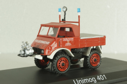 Mercedes Unimog 401 flatbed truck 4x4 Freiwillige Feuerwehr, 03118, Schuco 1:43