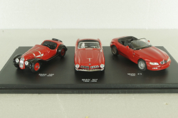 BMW set, BMW 328 1939 red, BMW 507 1956 red, BMW Z3 1996 red, 04259, Schuco 1:43