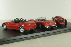 BMW set, BMW 328 1939 red, BMW 507 1956 red, BMW Z3 1996 red, 04259, Schuco 1:43