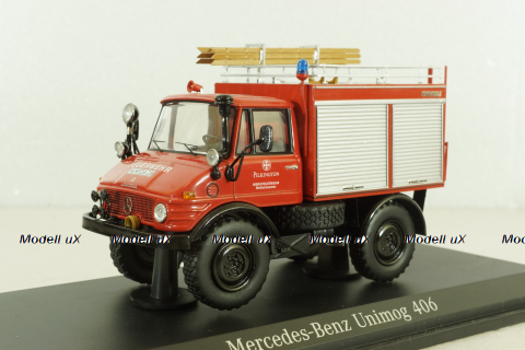 Mercedes Unimog 406 4x4  Feuerwehr Weiherhammer, B66042529, Schuco 1:43