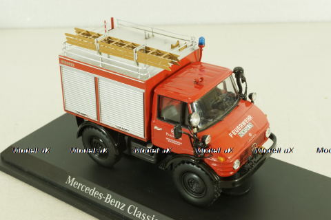 Mercedes Unimog 406 4x4  Feuerwehr Weiherhammer, B66042529, Schuco 1:43