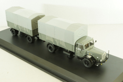 Bussing 8000 with trailer "Deutsche Bundespost" telecommunications services, grey, Schuco 1:43