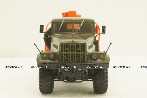 Краз-255Б АЦ-8,5, бензовоз, Хаки/оранжевый, АвтоИстория 1:43