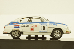 Saab 96 V4, No.18, 1000 Lakes Rally, J.Vilkas/J.Soini, 1976, RAC378B, IXO 1:43