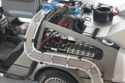 Delorean DMC 12 Time Machine with Mr. Fusion, Back To The Future, BCJ97, Hot Wheels Elite 1:18 