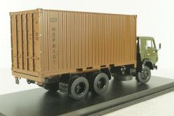 Камаз-53212 Контейнеровоз, хаки/коричневый, SSM1281, SSM 1:43