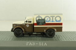 КИ-51 фургон Фото, на шасси Газ-51  коричневый/бежевый, АА162, Direkt Collections 1:72
