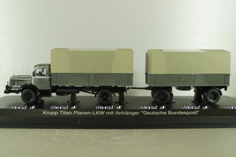 Krupp Titan planet LKW with trailer, grey, 025603, Schuco 1:43