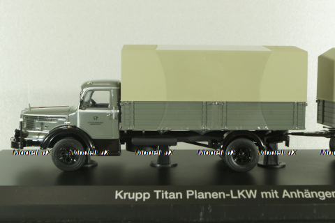 Krupp Titan planet LKW with trailer, grey, 025603, Schuco 1:43