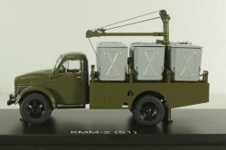 КММ-2(51) контейнерный мусоровоз на шасси ГАЗ-51Д 1958, зеленый, SSM1582, SSM 1:43