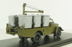 КММ-2(51) контейнерный мусоровоз на шасси ГАЗ-51Д 1958, зеленый, SSM1582, SSM 1:43