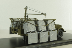 КММ-2(51) контейнерный мусоровоз на шасси ГАЗ-51Д 1958, зеленый, SSM1582, SSM 1:43