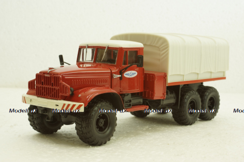 Краз-255В баластний тягач, борт з тентом, червоний, Наш Автопром 1:43