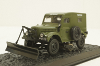 Газ-69, зеленый снегоуборочная, конверсия 1:43