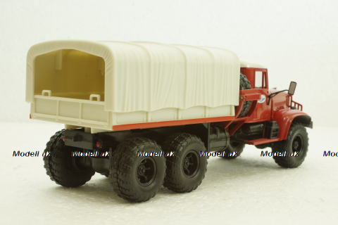 Краз-255В баластний тягач, борт з тентом, червоний, Наш Автопром 1:43