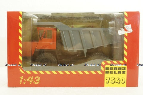 Белаз-7540 карьерный самосвал, красный/серый, Н004, Наш Автопром 1:43