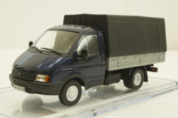 Газ-3302 Газель бортовой с тентом синий/серый, Конверсия 1:43