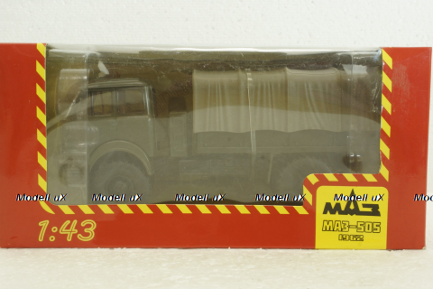 Маз-505 4х4 борт с тентом 1962г, хаки Н210, Наш Автопром 1:43