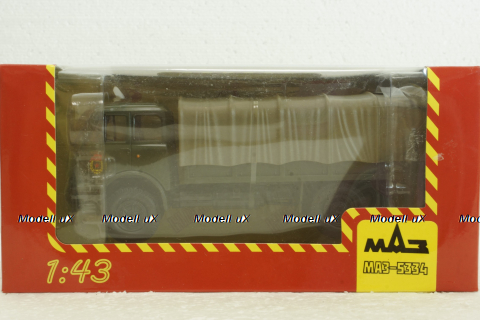 Маз-5334 борт з тентом, хакі, Н214, Наш Автопром 1:43