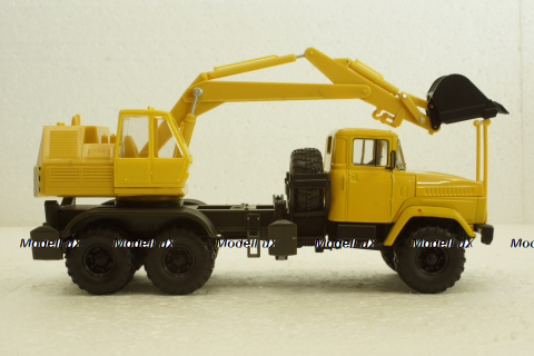 Краз-6322 ЭО-4421А Экскаватор, жовтий, Н744, Наш Автопром 1:43