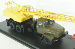 КС-4561(250) Автокран на шасси Краз 250, хаки/желтый, SSM1551, SSM 1:43