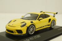 Porsche 911 (991 II) GT2 RS with silver rims 2018 yellow, 413067050, Minichamps 1:43