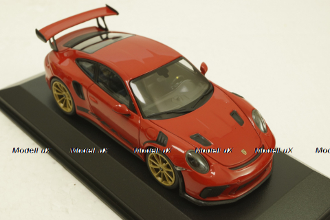 Porsche 911 (991 II) GT3 RS with gold rims 2018 red, 413067069, Minichamps 1:43