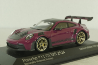 Porsche 911 (992) GT3 RS with Weissach-Package, rubin red/golden rims and black décor, 413062123, Minichamps 1:43 