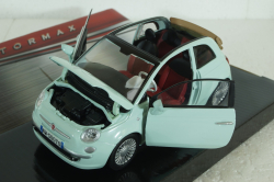 Fiat Nuova 500 Cabrio, blue, 73374, MotorMax 1:24