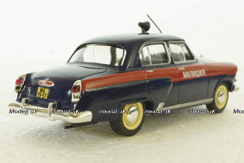 Газ-21М Волга, милиция, синий/красный, Автолегенды СССР 1:43