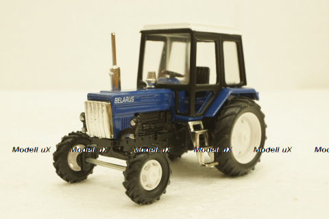 МТЗ-80 Трактор Беларусь, Синий с белой крышей, Торговый дом МТЗ-ЕлАЗ  1:43 хром!