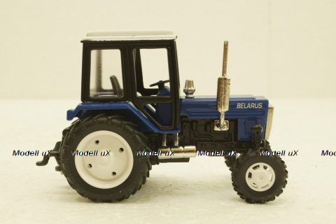 МТЗ-80 Трактор Беларусь, Синий с белой крышей, Торговый дом МТЗ-ЕлАЗ  1:43 хром!