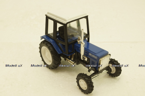 МТЗ-80 Трактор Беларусь, Синий с белой крышей, Торговый дом МТЗ-ЕлАЗ  1:43 хром!