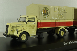 Mercedes L 6600 with trailer, beige, 03019, Schuco 1:43