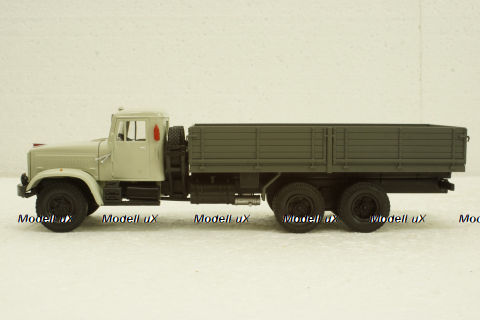 Краз-257 бортовой, 1989 серый/зеленый, Н203, Наш Автопром 1:43