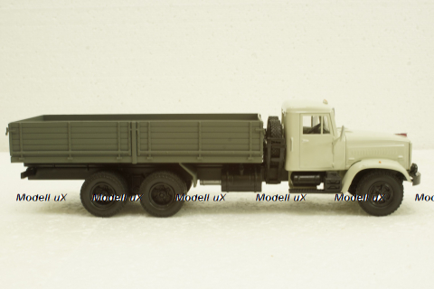 Краз-257 бортовой, 1989 серый/зеленый, Н203, Наш Автопром 1:43